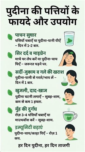 पुदीना की पत्तियों के फायदे और उपयोग #MintMagic #HerbalBoost