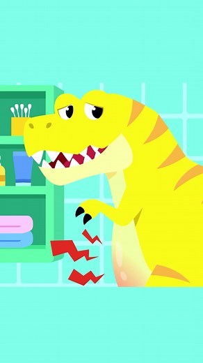 [Cheetahboo Play!] Tyrannosaurus Rex’s stomach hurts so much!🦖💥😖 #Cheetahboo #kidsoftiktok #learningforkids #congnitivedevelopment #dinosaurs #Tyrannosaurus #Stegosaurus #kidssong
