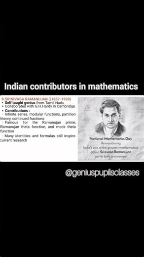 Indian contributors in mathematics #shorts #mathematics #history #viral #indian #geniuspupilsclasses