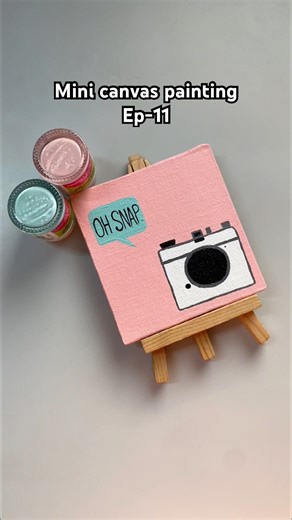 Mini Canvas Painting📷 Ep-11 | Acrylic painting #shorts #canvaspainting