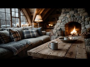 Cozy Winter Morning Guitar & Fireplace Relaxing Acoustic Focus Music for Study