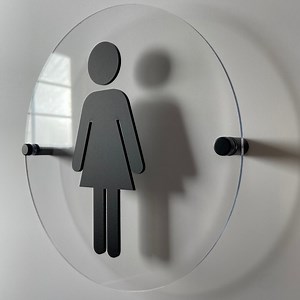 Clear and Black Acrylic Bathroom Sign | Unisex Men Women Handicap Designs | Business Restroom Signs - Etsy