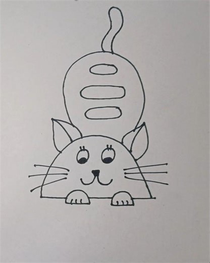How to draw a cute cat 🐈/ very easy and simple cat drawing/ step by step tutorial