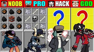 Minecraft NOOB vs PRO vs HACKER vs GOD FRIDAY NIGHT FUNKIN CRAFTING SCP CHALLENGE FNF Animation 4