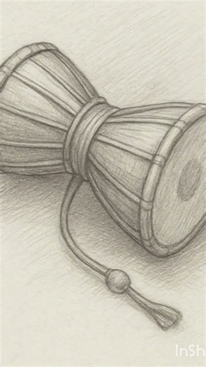 How to draw simple damru#short video#🙏