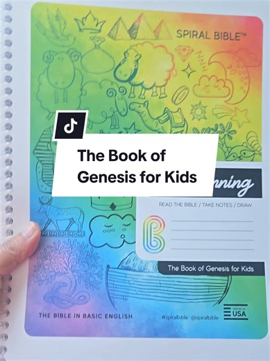 Kids In the Beginning Spiral Bible @SpiralBible #spiralbible #Kidsbible #christiankids #biblereading #tiktokshopjumpstartsale
