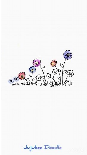 Grease pencil 2d animation | cute flowers drawing |Doodl10 | #greasepencil #blender #doodle #2d