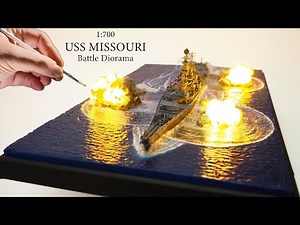 USS MISSOURI firing her Big canons DIORAMA / Wreck/ How to make/ DIY/