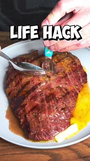 15M views · 8.6K reactions | Life hack easy way to cut a steak  #bbq #food #cooking #satisfying #meat #reels | Noah Klein 614Lyfe | Facebook