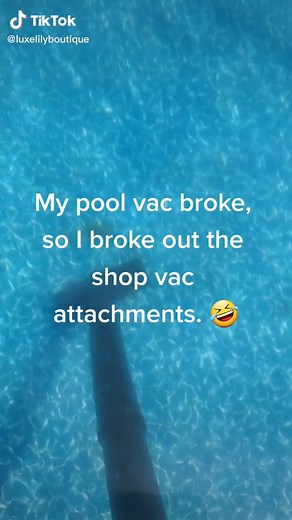 #poolseason #dirtypool #shopvac #poolvaccum #improvise #summerchores #redneckpoolcleaning #swimmingpool #algaeattack #whateverworks #cheapfix