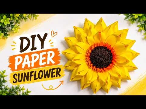 DIY beautiful sunflower 🌻 tutorial# paper # craft idea # craft for kids.