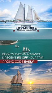 Sail through the beautiful waters of Key West, Florida on a historic Schooner! ⛵️ Book 7 days in advance and save 5% on your online booking with code 험헔헥헟헬 at checkout! | Schooner Appledore | Facebook