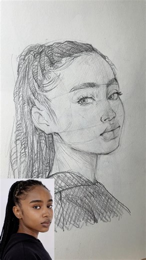 Draw a face with me step by step #asmr #art # drawing