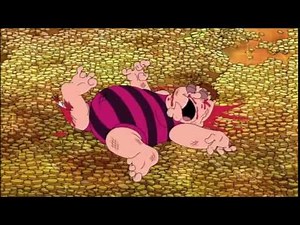 Family Guy - Peter dives into a pile of gold coins like Scrooge McDuck