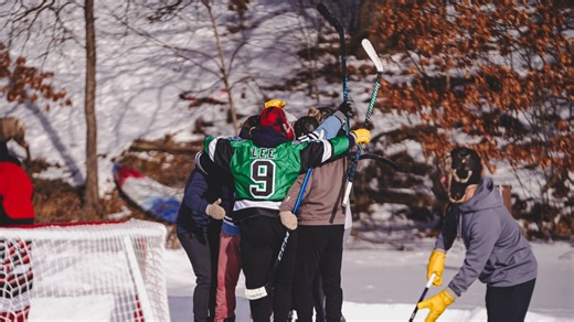 Inside the Islanders Day Playing Pond Hockey at Lee's House