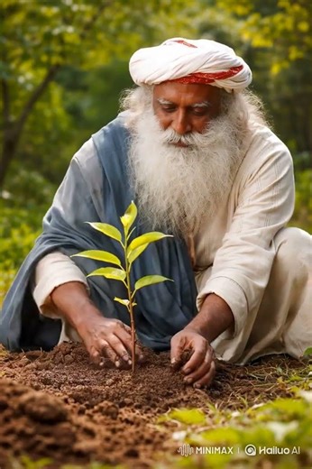 Sadhguru planting a tree
