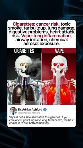 Cigarettes VS Vape | What Happens Inside Your Body #facts #health #food