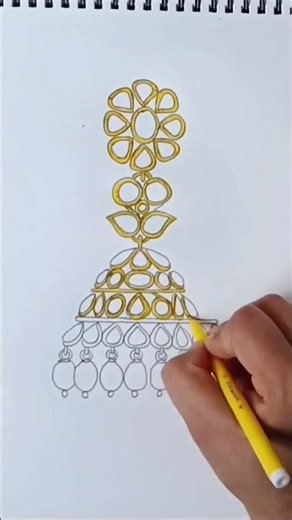 "Simple & Cute Jhumka Drawing ✨ Easy Step by Step"#Neetu #shorts