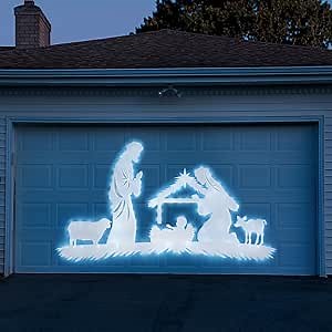 Lighted Nativity Christmas Decorations Outdoor, Large Christmas Nativity Scene Silhouettes Set Holy Family Nativity Cutouts for Xmas Holiday Garage Door Lawn Yard Patio Porch Decor Outside