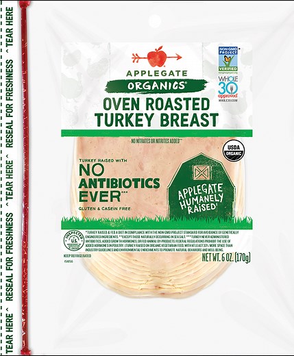 Products - Deli Meat - Organic Roasted Turkey Breast - Applegate