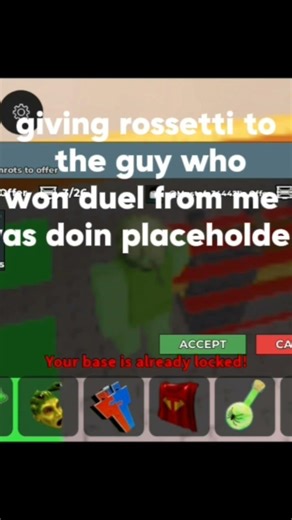 GIVING ROSSETTI TO THE GUY WHO WON DUEL FROM ME I WAS Place holding #roblox #stealabrainrot