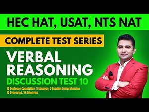 Verbal Reasoning I Discussion Test 10 I HEC Scholarship Test I English with Sir Azeem
