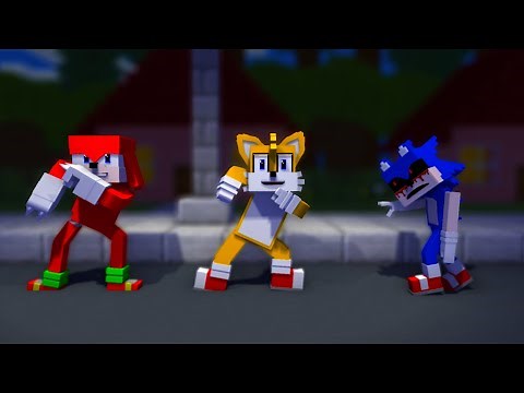 Knuckles + Sonic.EXE And Tails Dancing Meme - Sad Ending (Minecraft Animation) FNF