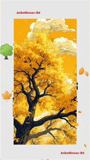 Golden Serenity: A Whimsical Autumn Canopy Animation
