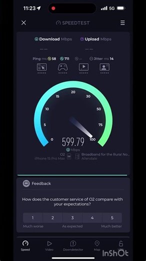 Virgin Media O2 5G NSA speedtest