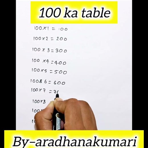 100 ka table kaise likhe?!!&!!#shorts#shortsfeed#aradhanakumari#trendingshorts#allexam#mathstricks