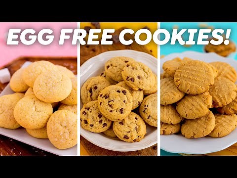 3 Eggless Cookies – Chocolate Chip, Sugar & Peanut Butter!