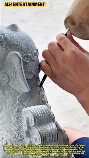 Traditional Stone Sculpture | The Detailed Process of Making a Guardian Lion (Foo Dog) #shorts