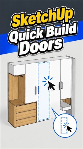 QuickBuildDoorsforSketchUp Preview cabinet door faces and generate opening dashed lines in one click
