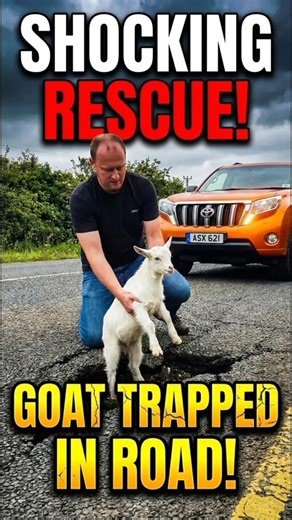 Heartbreaking: Saving a Baby Goat Stuck in a Cracked Road