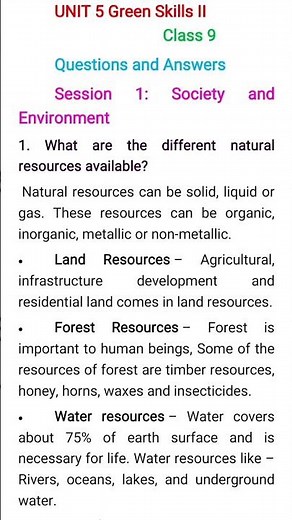 grade 9 IT Unit 5 Green skills notes