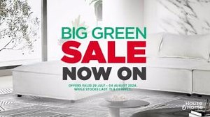 Estate Living Presents: The Big Green Sale is Here! 🌿 House & Home is having its Big Green Sale, Starting Today! Check out a few top picks from the promotion! Deals are only valid until 4 August 2024, so don’t miss out – get in-store or online to shop https://ow.ly/R3pc50SLV85 or browse the catalogue for even more https://ow.ly/I6jQ50SLV84. While stocks last. Ts & Cs apply. Happy shopping! 🛒✨ | Estate Living