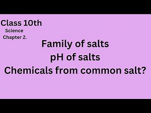 Family of saltspH of saltsChemicals from common salt