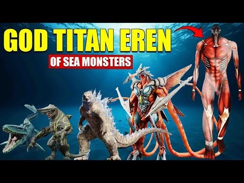 Eren’s Founding Titan vs Hybrid vs Sea Monsters | 3D Sea Monster Size Comparison 2025