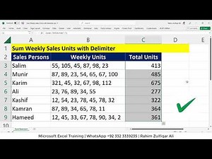 Get the Sum of Weekly Sales Units contains Delimiter | TextSplit Function in Microsoft Excel