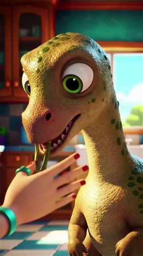 🌱 Feeding the Gentle Brachiosaurus: Watch It Munch on Fresh Leaves 🦖