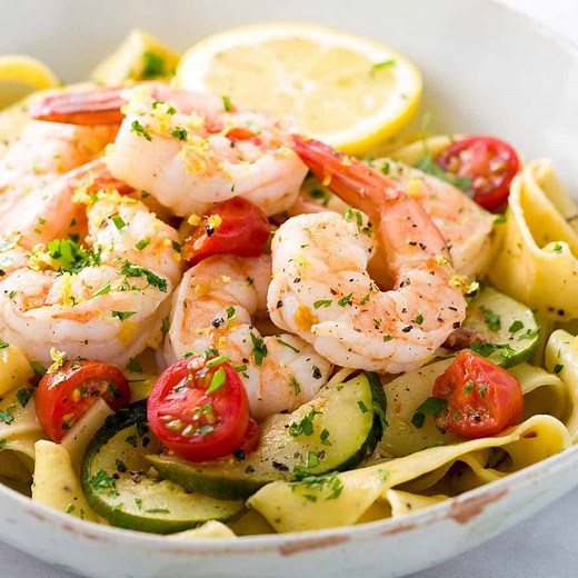 Shrimp Pasta with Lemon Garlic Sauce