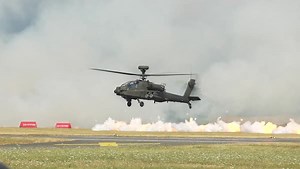 The British Army Air Corps Display Team is bringing the heat at The Royal International Air Tattoo.🔥 See the crew's skilled coordination and maneuverability with the E-model #AH64 Apache, the world’s most advanced and proven attack helicopter. | The Boeing Company