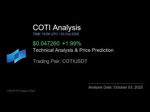COTI (COTIUSDT) Technical Analysis - Price Prediction & Buy or Sell October 03, 2025