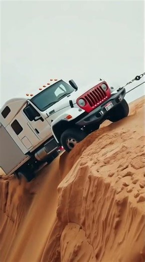 Semi Truck CRASHES Off Sand Cliff