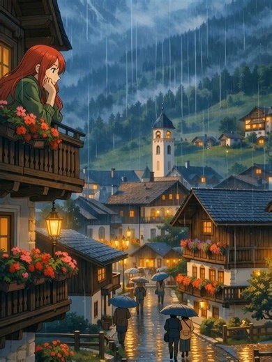 Enjoying a Rainy Day with Tea and Relaxing Music