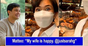 Matteo, ibinahagi ang cute at happy video ni Sarah habang nakatingin sa pastries