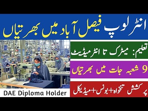 Interloop Jobs 2023 Faisalabad | Pakistan Taxtile Mills Faisalabad Jobs