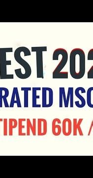 INTEGRATED MSC WITH STIPEND | 60000+ 20000 | NEST 2026