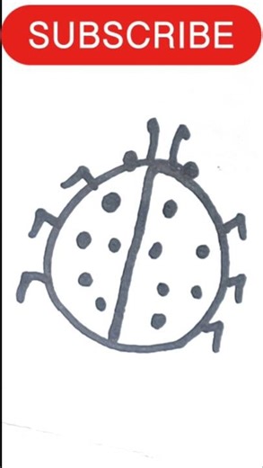 Easy Ladybug Drawing 🐞 #art #drawing #howtodraw