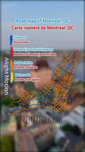 Road map of Montréal | Carte routière de Montréal ##fyp##map##mtl##quebec##geo